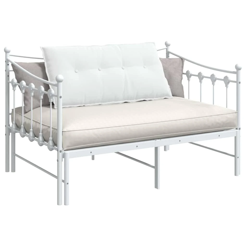 vidaXL Atpakaļ spilvens Balts 100 x 19 x 50 cm audums