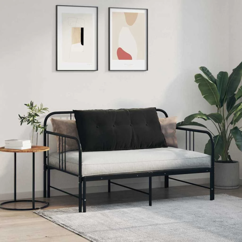 vidaXL Atpakaļ spilvens Melna 100 x 50 cm Korduroja audums