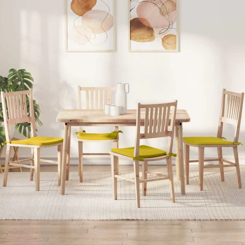 vidaXL Sēdvietas spilventiņi 4 pcs Dzeltena 40 x 40 x 3 cm Samts