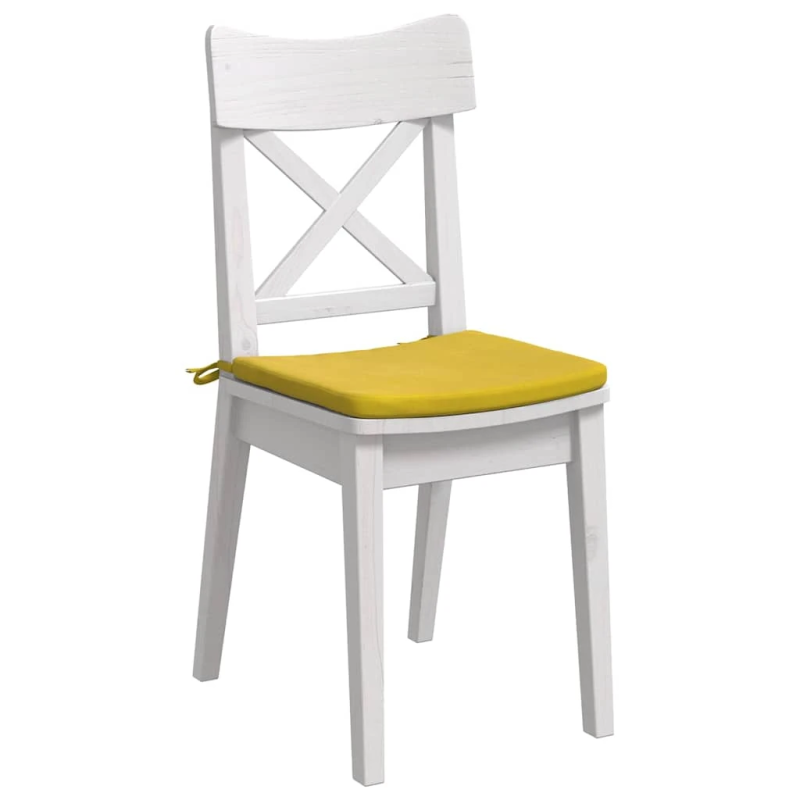 vidaXL Sēdvietas spilventiņi 4 pcs Dzeltena 40 x 40 x 3 cm Samts