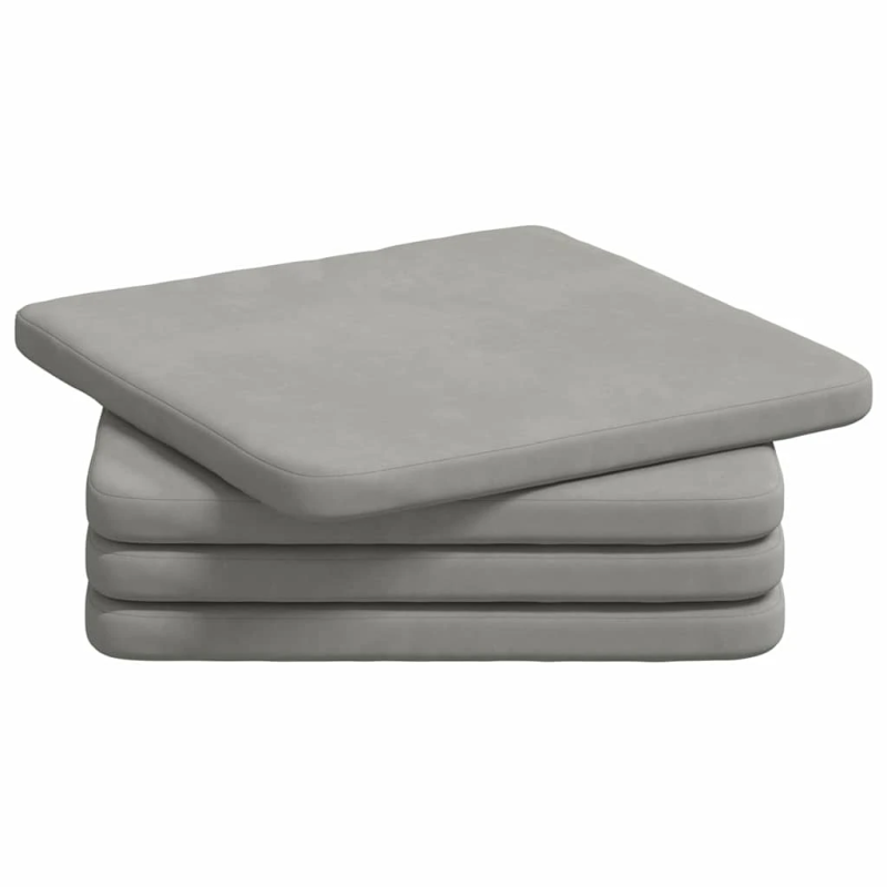 vidaXL Sēdvietas spilventiņi 4 pcs Gaiši pelēks 40 x 40 x 3 cm