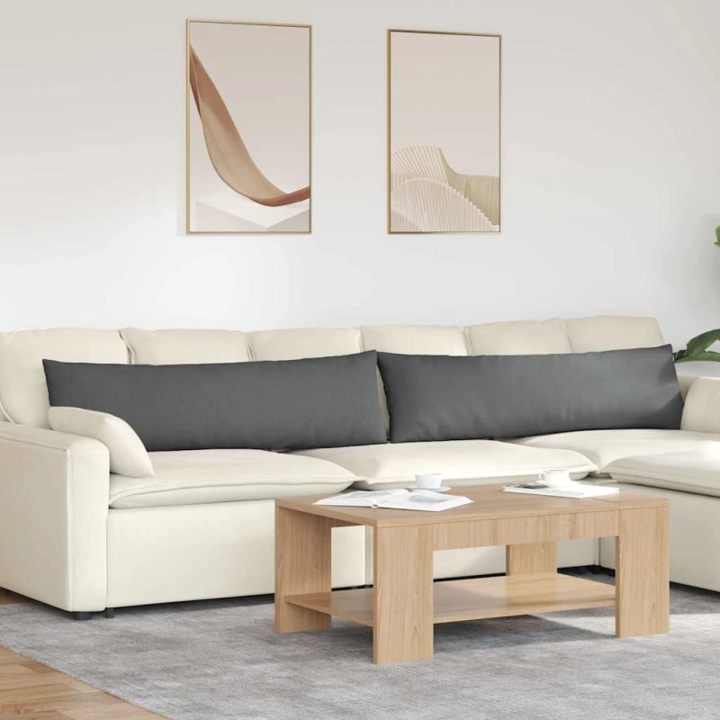 vidaXL Dīvāna spilveni 2 pcs Tumši pelēks 145 x 40 cm audums