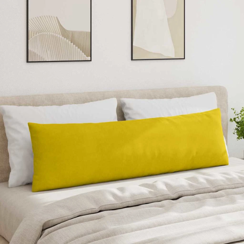 vidaXL Dīvāna spilveni 2 pcs Dzeltena 145 x 40 cm Korduroja audums