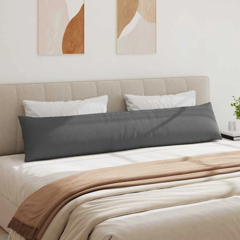 vidaXL Dīvāna spilveni 2 pcs Tumši pelēks 200 x 40 cm audums