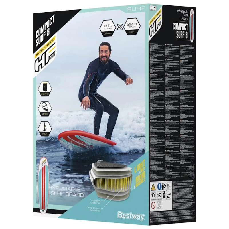 Bestway Hydro-Force piepūšams sup dēlis Compact Surf 8, 243x57x7 cm