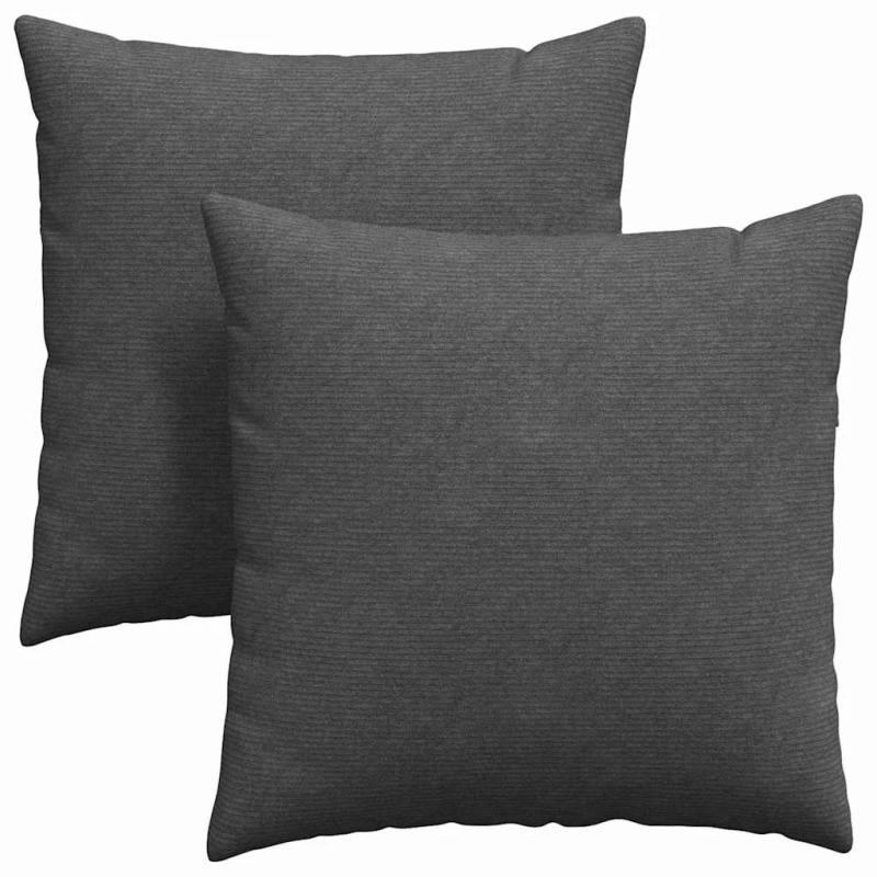 vidaXL Dīvāna spilveni 2 pcs Tumši pelēks 60 x 60 cm Korduroja audums