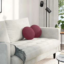 vidaXL Sēdvietas spilventiņi 2 pcs Vīna sarkans DIA30 x 13 cm audums