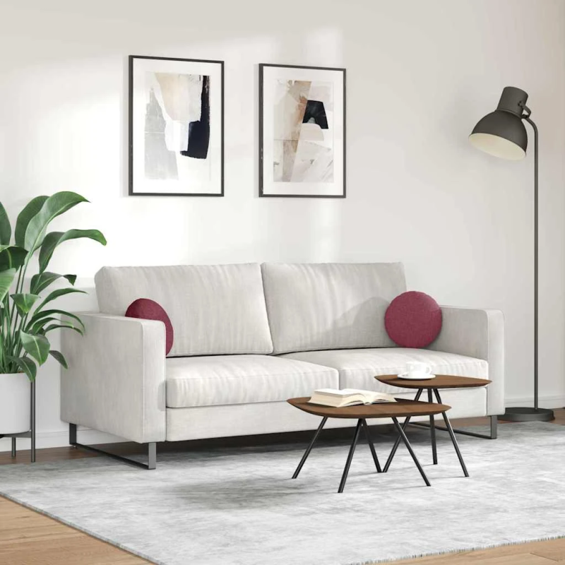 vidaXL Sēdvietas spilventiņi 2 pcs Vīna sarkans DIA30 x 13 cm audums