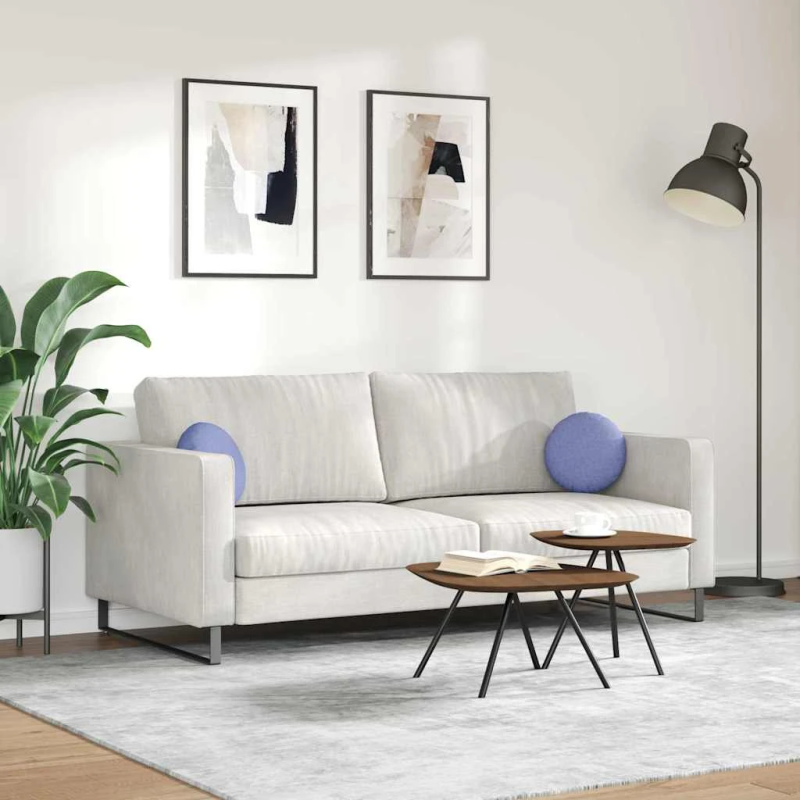 vidaXL Sēdvietas spilventiņi 2 pcs Džinsu zils DIA30 x 13 cm audums