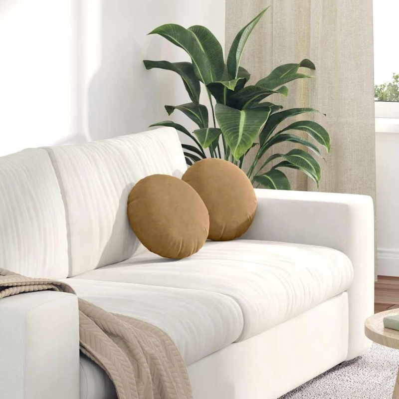 vidaXL Sēdvietas spilventiņi 2 pcs Brūna DIA 40 x 13 cm Samts