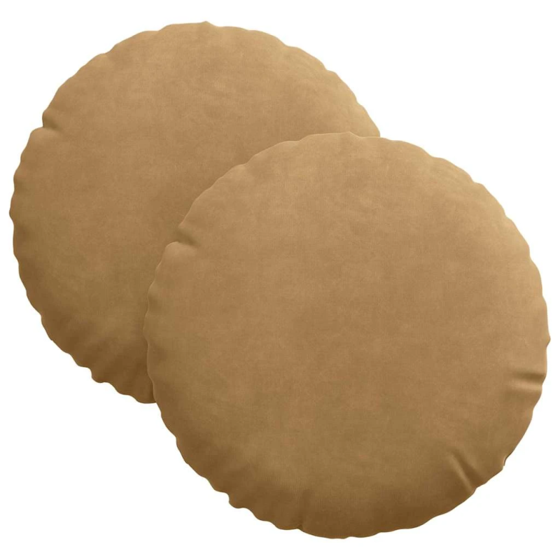 vidaXL Sēdvietas spilventiņi 2 pcs Brūna DIA 40 x 13 cm Samts