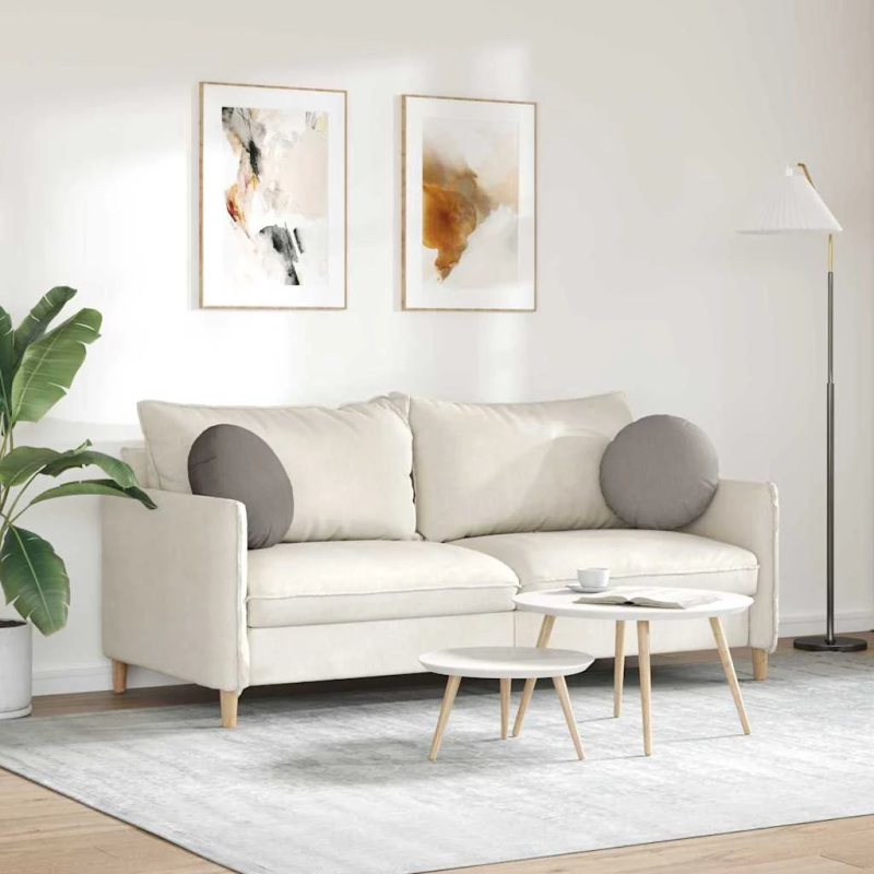 vidaXL Sēdvietas spilventiņi 2 pcs Pelēkbrūna DIA40 x 13 cm audums