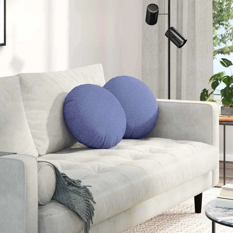 vidaXL Sēdvietas spilventiņi 2 pcs Džinsu zils DIA40 x 13 cm audums