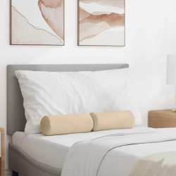 vidaXL Spilveni 2 pcs Krēmkrāsa DIA 15 x 40 cm Mikrofibra