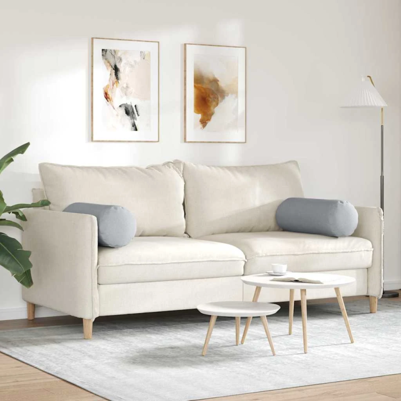 vidaXL Spilveni 2 pcs Gaiši pelēks DIA 25 x 70 cm audums