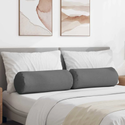 vidaXL Spilveni 2 pcs Tumši pelēks DIA 25 x 70 cm audums