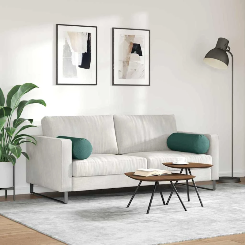 vidaXL Spilveni 2 pcs Tumši zaļš DIA 25 x 70 cm audums