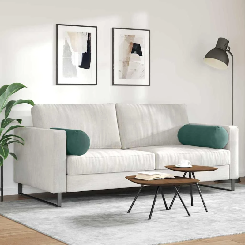 vidaXL Spilveni 2 pcs Tumši zaļš DIA 25 x 70 cm Korduroja audums