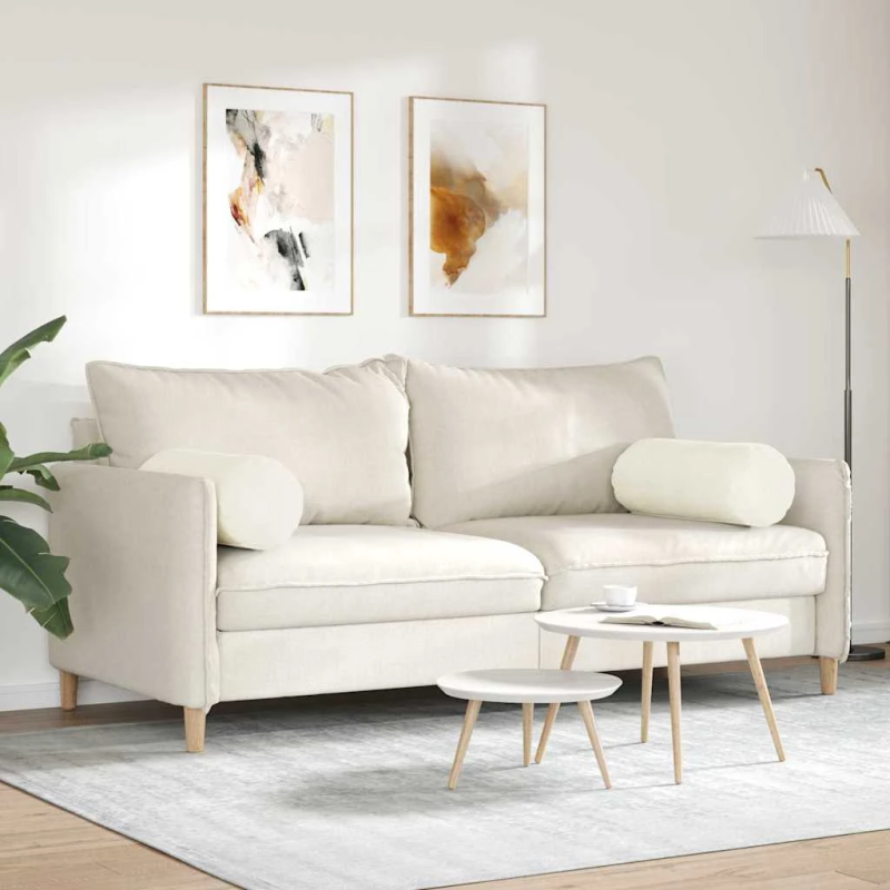 vidaXL Spilveni 2 pcs Krēmkrāsa DIA 25 x 70 cm Korduroja audums