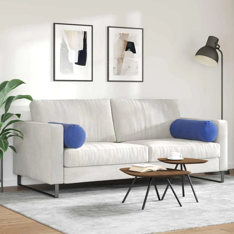 vidaXL Spilveni 2 pcs Policijas zila DIA 25 x 70 cm Korduroja audums