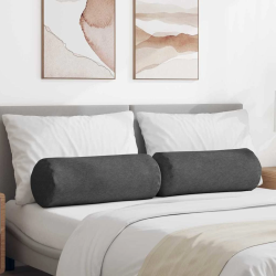 vidaXL Spilveni 2 pcs Tumši pelēks DIA 25 x 70 cm Korduroja audums