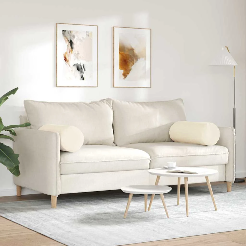 vidaXL Spilveni 2 pcs Krēmkrāsa DIA 25 x 70 cm Korduroja audums