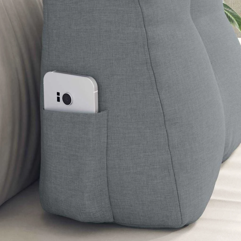 vidaXL Atpakaļ spilvens Gaiši pelēks 45 x 24 x 50 cm audums