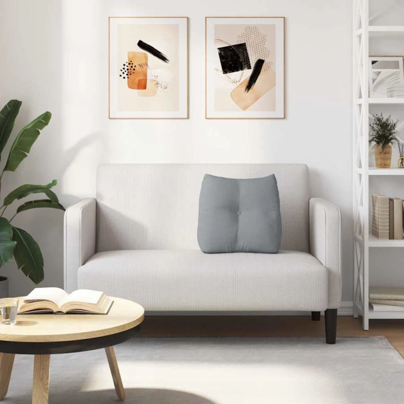 vidaXL Atpakaļ spilvens Gaiši pelēks 45 x 24 x 50 cm audums