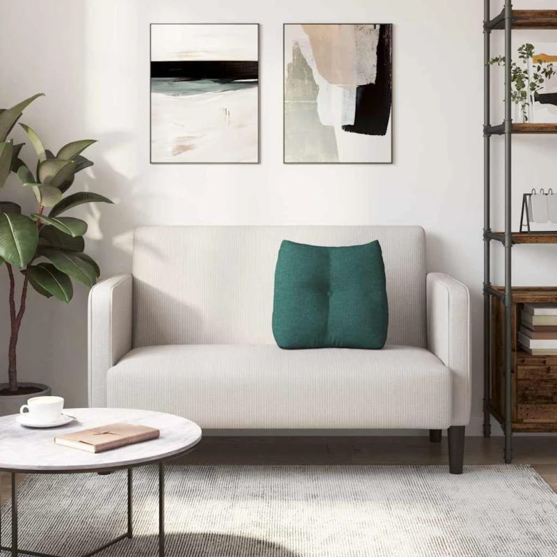 vidaXL Atpakaļ spilvens Tumši zaļš 45 x 24 x 50 cm audums