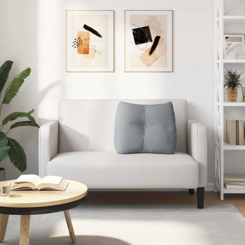 vidaXL Atpakaļ spilvens Gaiši pelēks 60 x 24 x 50 cm audums