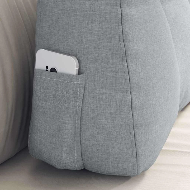 vidaXL Atpakaļ spilvens Gaiši pelēks 60 x 24 x 50 cm audums