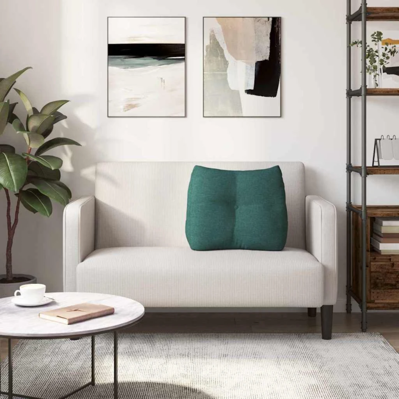 vidaXL Atpakaļ spilvens Tumši zaļš 60 x 24 x 50 cm audums