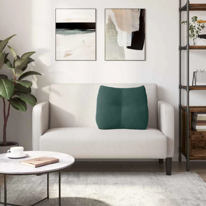 vidaXL Atpakaļ spilvens Tumši zaļš 60 x 24 x 50 cm Samts