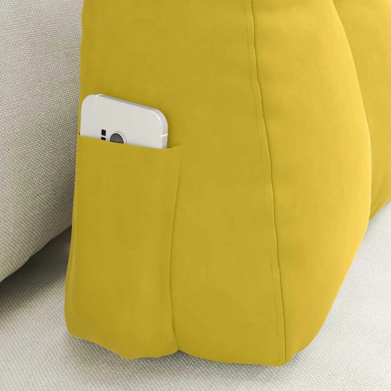 vidaXL Atpakaļ spilvens Dzeltena 60 x 24 x 50 cm Samts