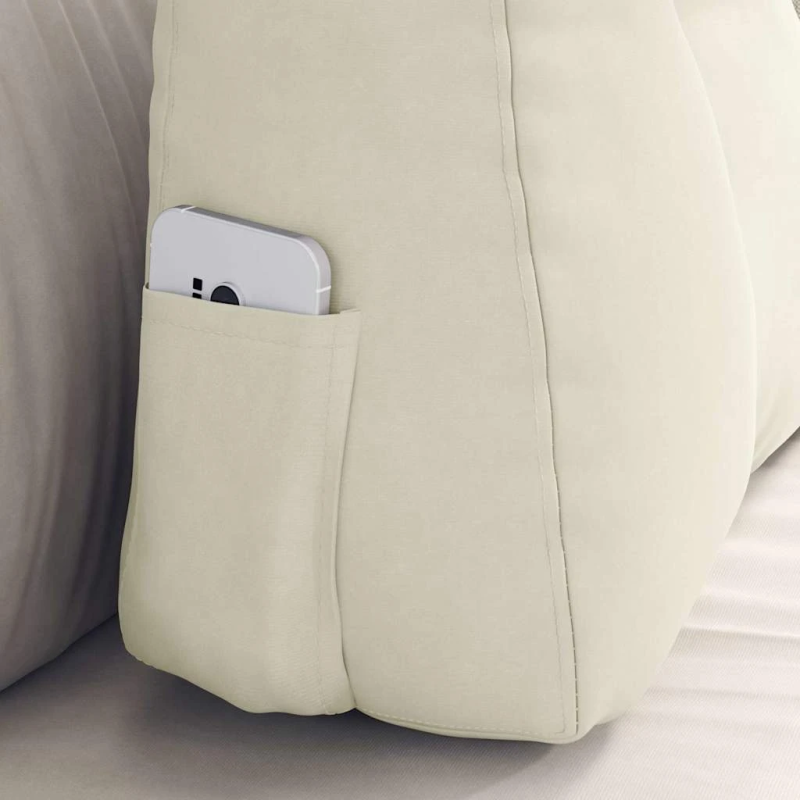 vidaXL Atpakaļ spilvens Krēmkrāsa 60 x 24 x 50 cm Samts