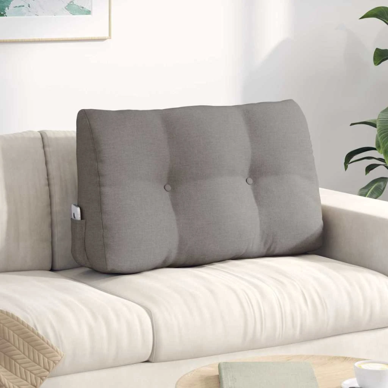 vidaXL Atpakaļ spilvens Pelēkbrūna 80 x 24 x 50 cm audums