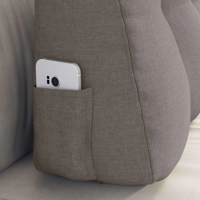 vidaXL Atpakaļ spilvens Pelēkbrūna 80 x 24 x 50 cm audums