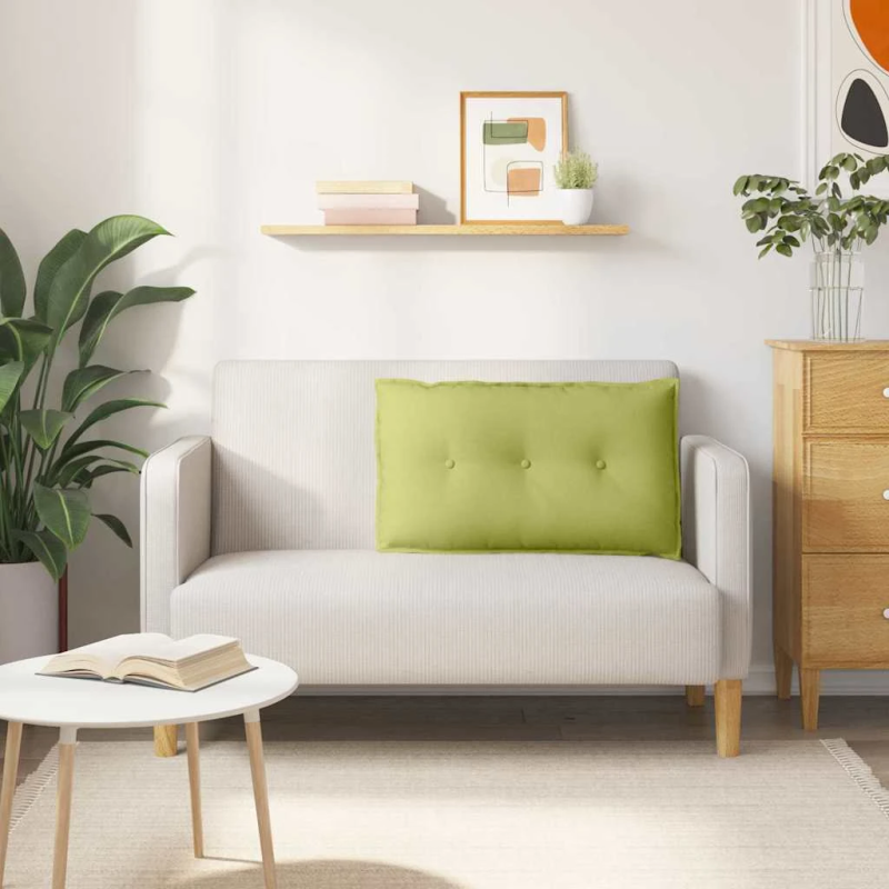 vidaXL Atpakaļ spilvens Gaiši zaļa 80 x 19 x 50 cm audums