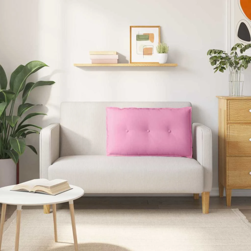 vidaXL Atpakaļ spilvens Rozā 80 x 19 x 50 cm audums