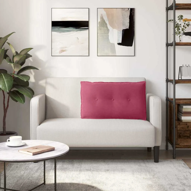 vidaXL Atpakaļ spilvens Vīna sarkans 80 x 50 cm Korduroja audums