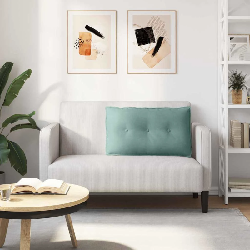 vidaXL Atpakaļ spilvens Jūras zaļa 80 x 50 cm Korduroja audums