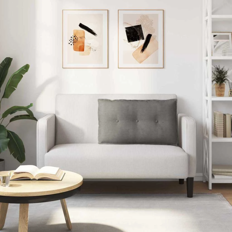 vidaXL Atpakaļ spilvens Gaiši pelēks 80 x 50 cm Korduroja audums