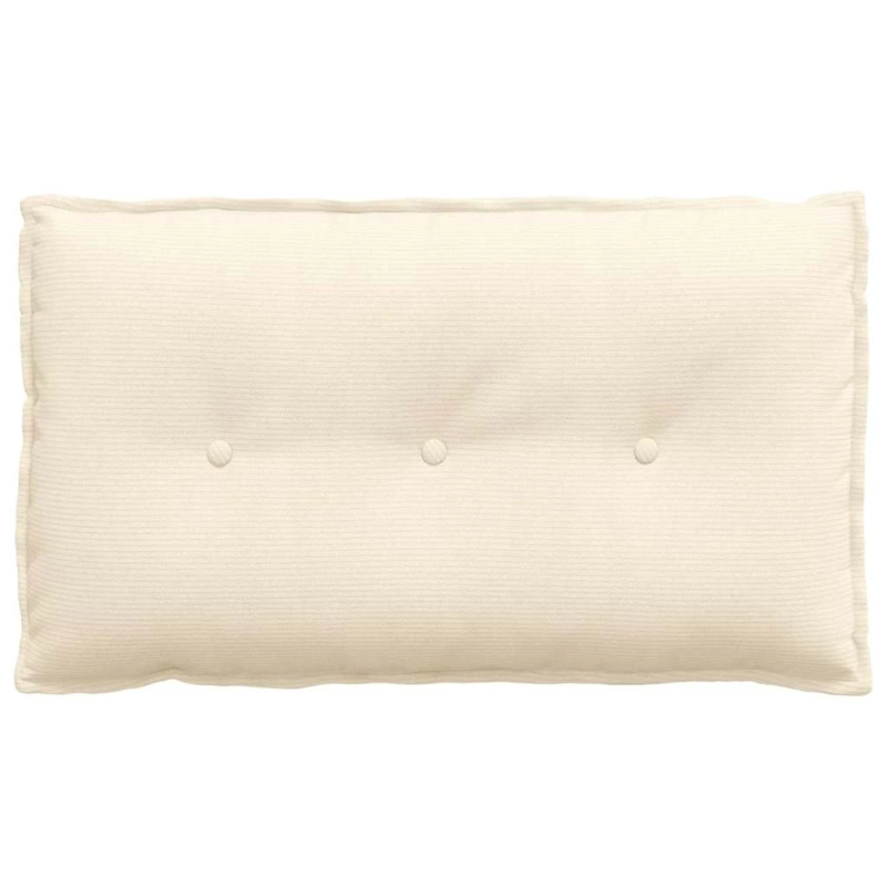 vidaXL Atpakaļ spilvens Krēmkrāsa 80 x 50 cm Korduroja audums