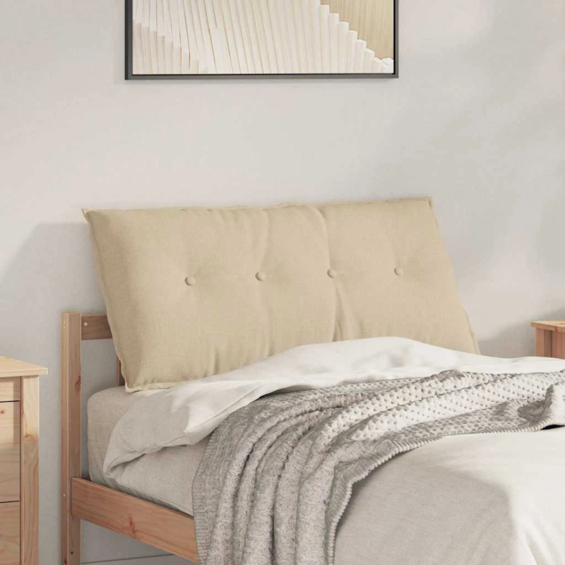 vidaXL Atpakaļ spilvens Krēmkrāsa 100 x 19 x 50 cm audums