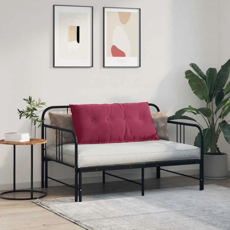 vidaXL Atpakaļ spilvens Vīna sarkans 100 x 50 cm Korduroja audums