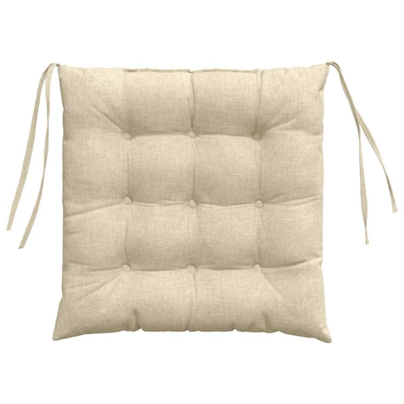 vidaXL Sēdvietas spilventiņi 2 pcs Krēmkrāsa 40 x 40 x 6 cm audums