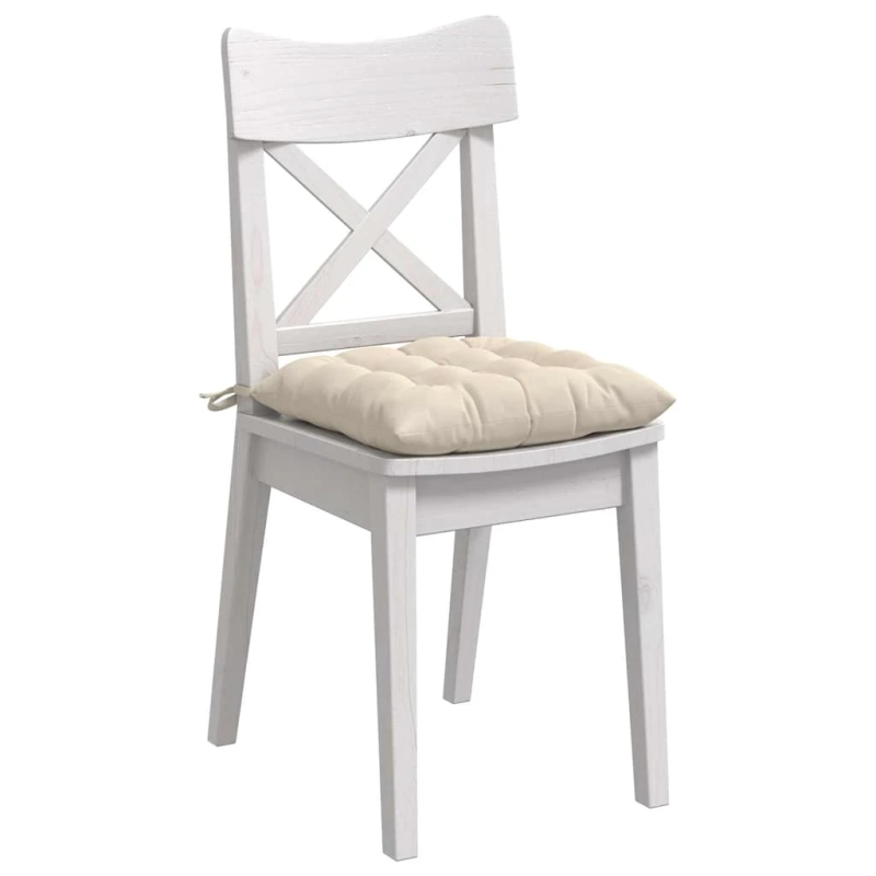 vidaXL Sēdvietas spilventiņi 4 pcs Bēša 40 x 40 x 6 cm Mikrošķiedra