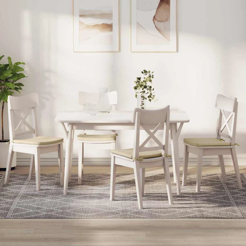 vidaXL Sēdvietas spilventiņi 4 pcs Krēmkrāsa 40 x 40 x 3 cm audums