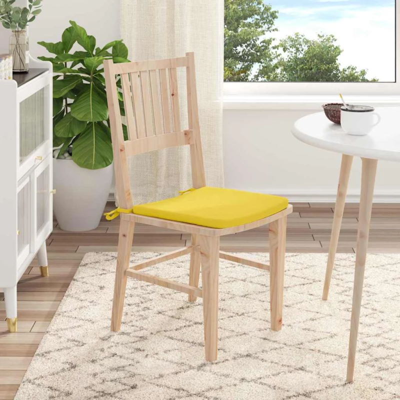 vidaXL Sēdvietas spilventiņi 4 pcs Gaiši dzeltena 40 x 40 x 3 cm