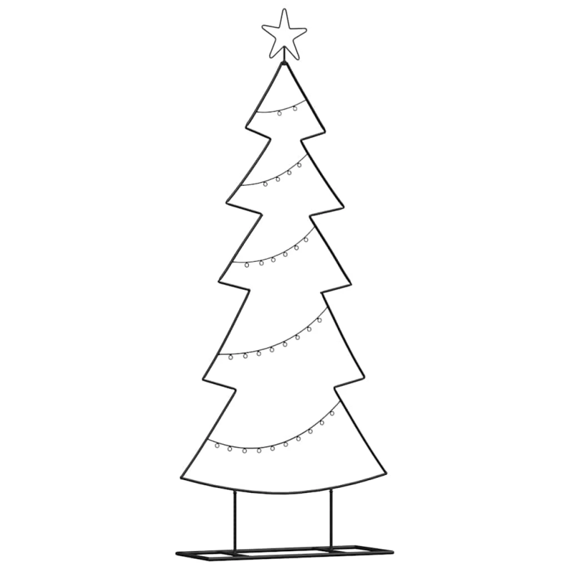 vidaXL Metāla Ziemassvētku koks ar statīvu Melna 150 cm Tērauds